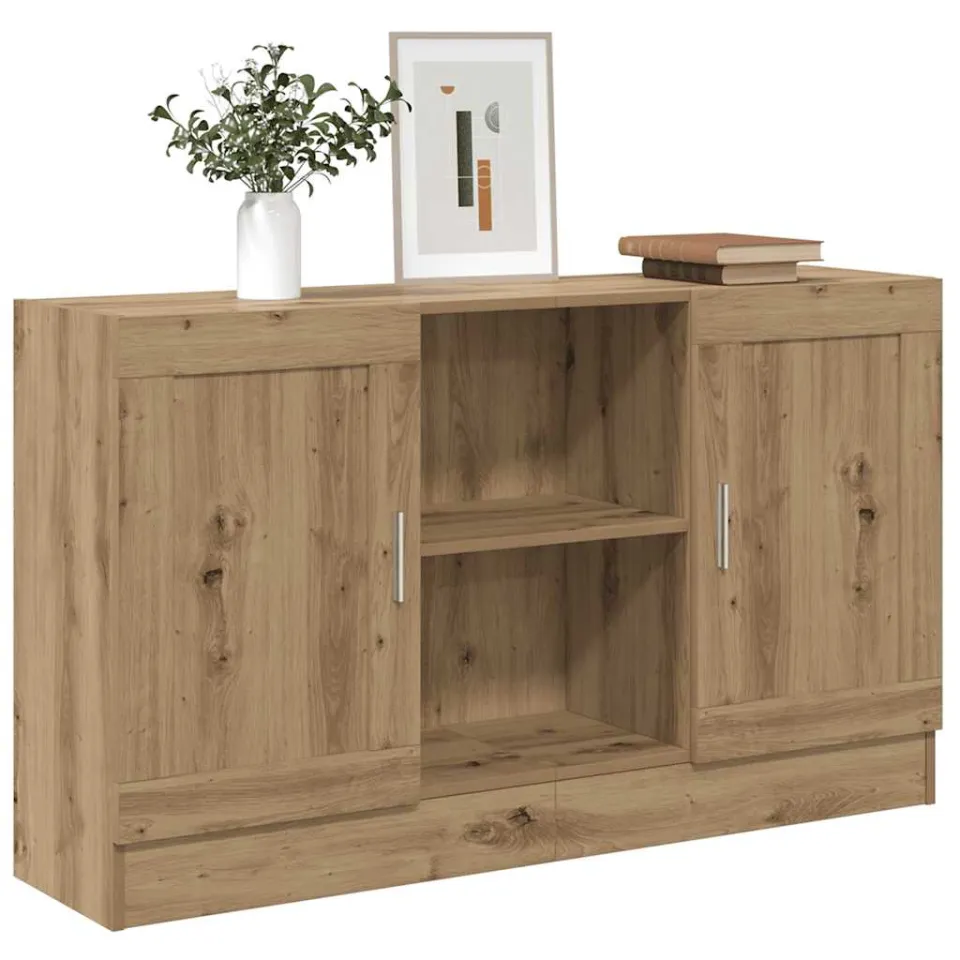 vidaXL Dressoir 120x30,5x70 cm bewerkt hout artisanaal eikenkleurig Bruin