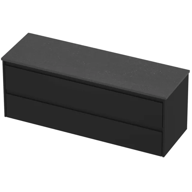 Proline Deck Badmeubelset Hardsteen Symmetrisch 140x46x55 cm Blue Stone Mat Zwart