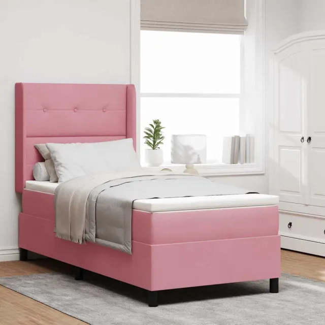 vidaXL Boxspringbed met hoofdeinde Roze 100 x 200 cm Fluweel