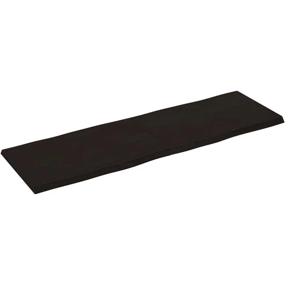vidaXL Tafelblad natuurlijke rand 160x50x(2-4)cm eikenhout donkerbruin, foto 2