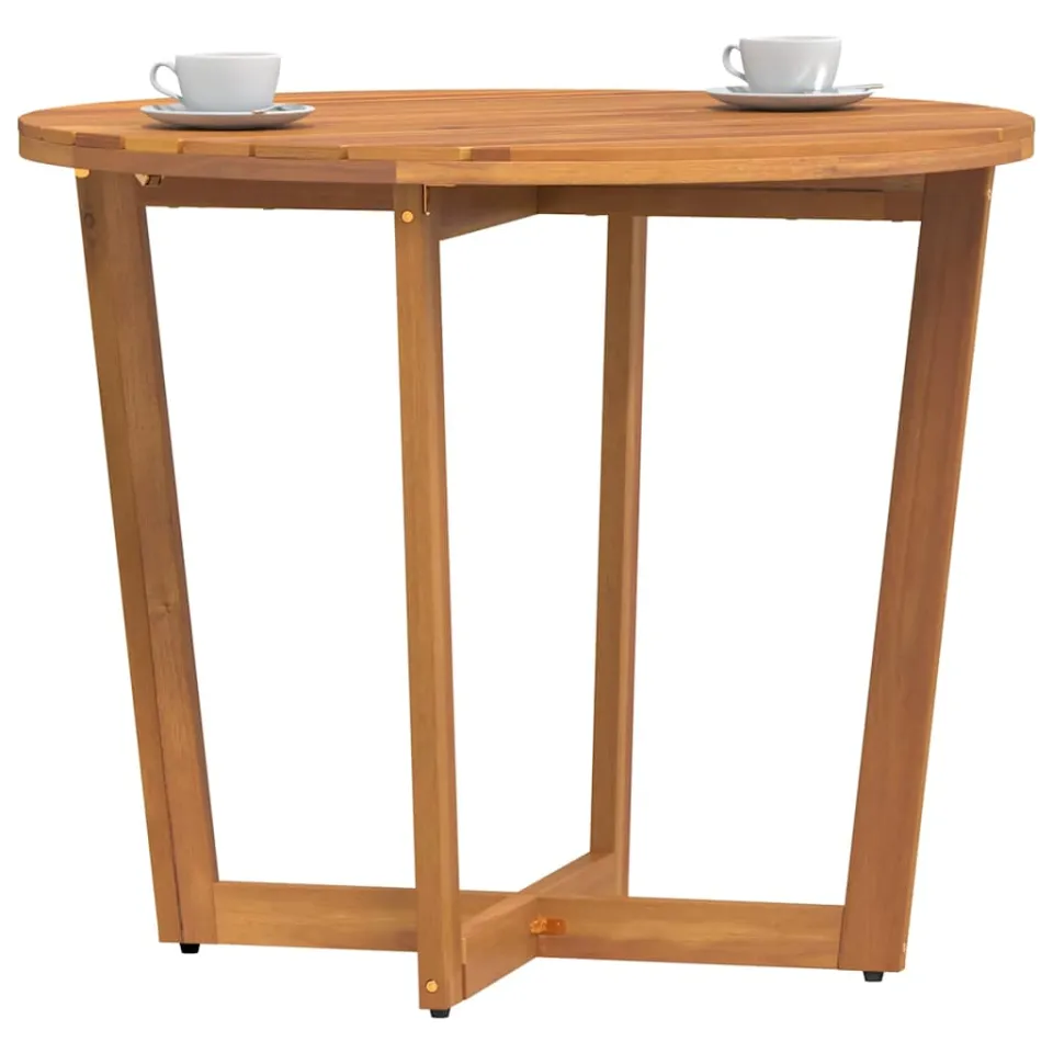 vidaXL Tuintafel rond Ø90x75 cm massief acaciahout bruin, foto 2