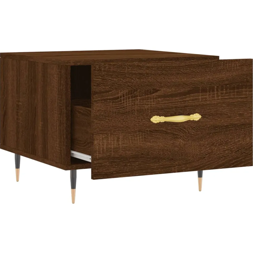 vidaXL Salontafel 50x50x40 cm bewerkt hout bruin eikenkleur, foto 4