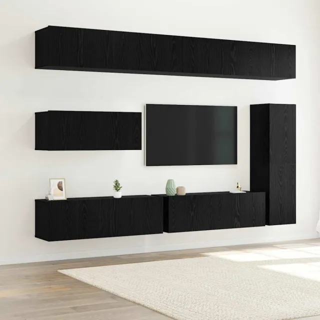vidaXL TV Cabinet Set 7 st 30,5 x 30 x 110 cm Zwart Eiken, foto 2