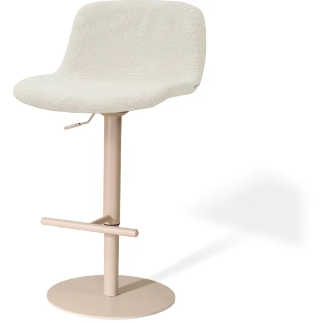 Nolon Niva-Mats draaibare tulp barkruk cottonbeige - verstelbaar - beige onderstel