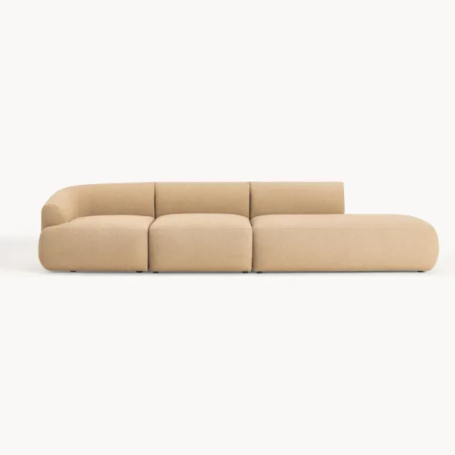 Westwing Collection Modulaire bouclé chaise Sofia (4-zits) beige