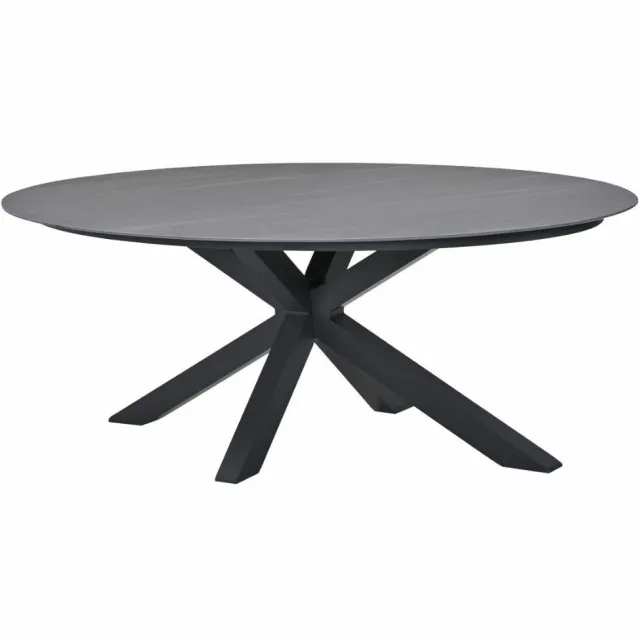 Garden Impressions Scotland tafel - 230x115 cm - carbon black - Centostone Napoli grey Grijs