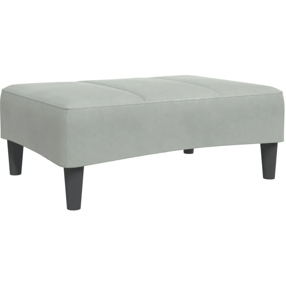 vidaXL Voetenbank 77x55x31 cm fluweel lichtgrijs grijs