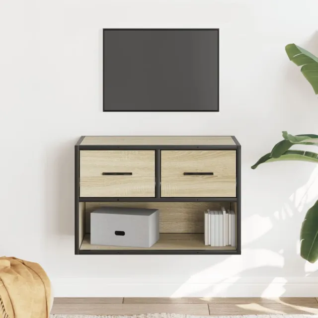 vidaXL Tv-meubel 60x31x39,5 cm bewerkt hout metaal sonoma eikenkleurig, foto 2