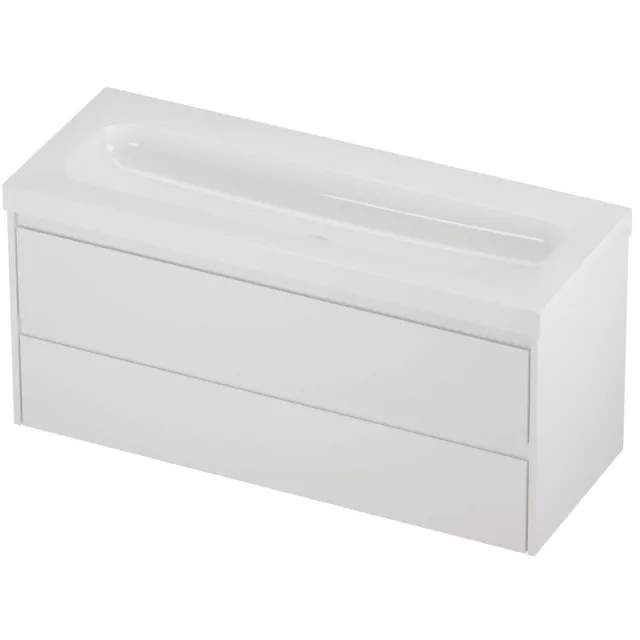 Proline Haga Badmeubelset Polystone Mezza Enkel 120x46x58 cm Glans Wit Mat Wit