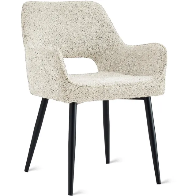Set van 2 - Nest of Nora Eetkamerstoelen Ronn - Stof - Beige - Armleuningen