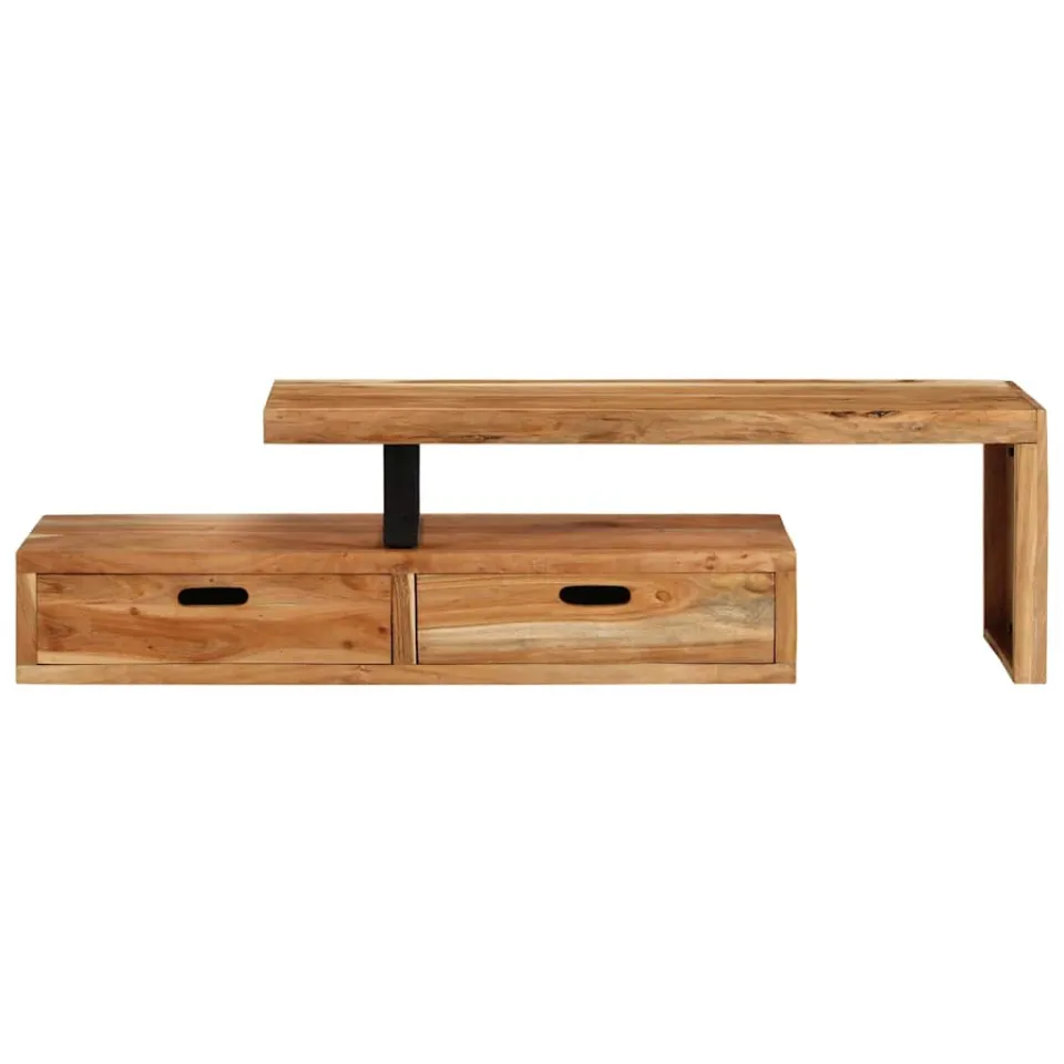 vidaXL Tv-meubel (118-200) x 30 x 40 cm massief acaciahout bruin, foto 2