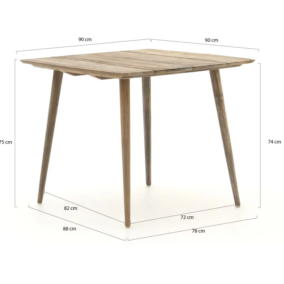 Forza Furniture Forza Orta tuintafel 140x80x75cm taupe, foto 2