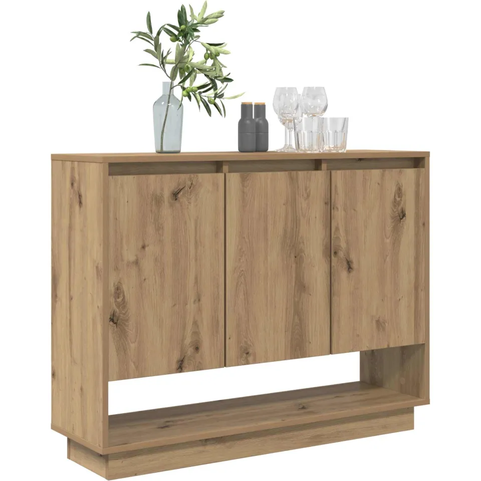 vidaXL Dressoir Artisan Eiken 97 x 29 x 75 cm Bewerkt hout Bruin