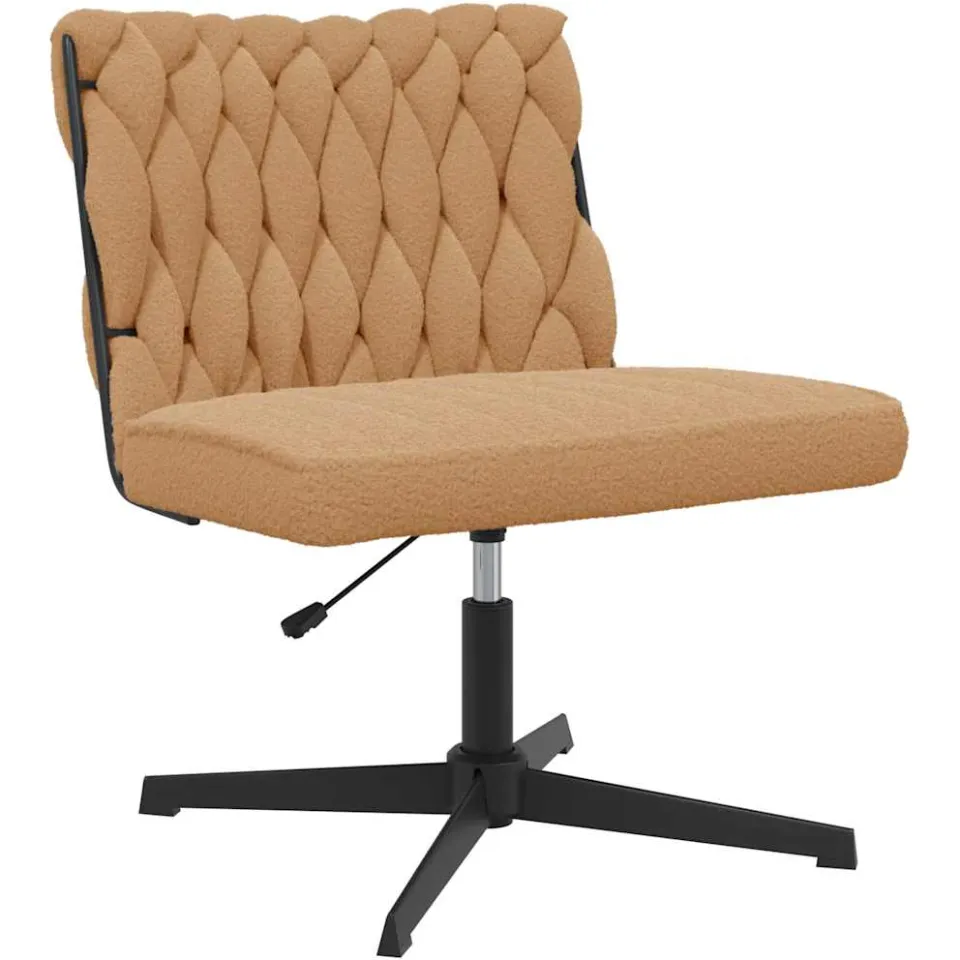 vidaXL Bureaustoel beige wolachtige stof