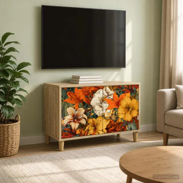 vidaXL Tv-meubel GENNEP 69 x 33 x 50 cm Sonoma Bewerkt hout Bruin