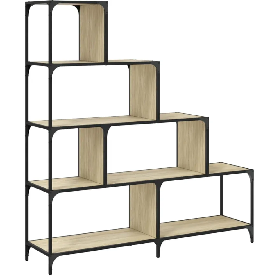 vidaXL Boekenkast 4-laags 139x33,5x149 cm bewerkt hout sonoma eiken, foto 3