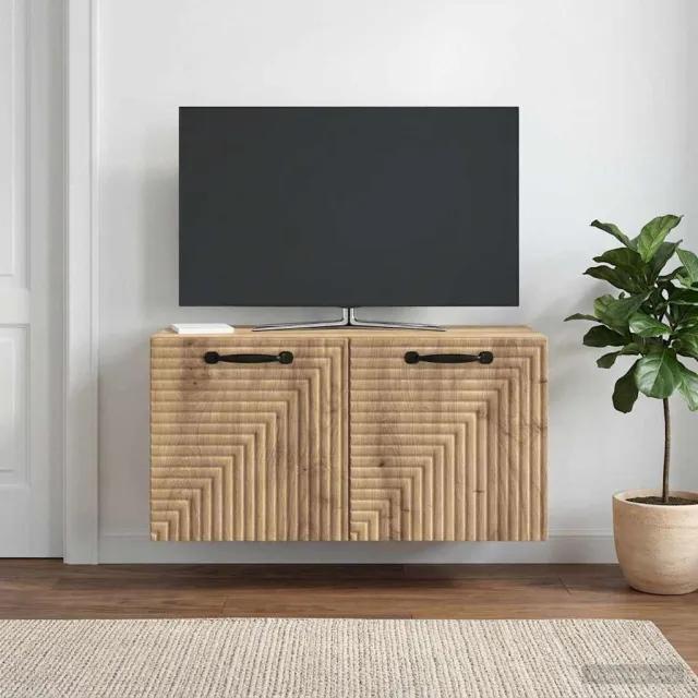 vidaXL Wandbeugel TV-kast 59,5 x 31 x 30 cm Artisanaal eiken Bruin