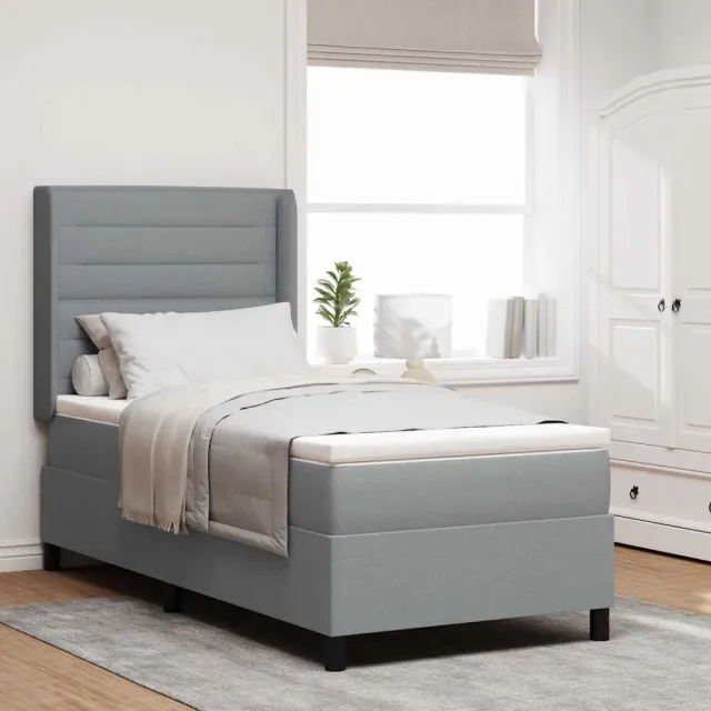 vidaXL Boxspringbed met kussen Lichtgrijs 200 x 80 cm Stof