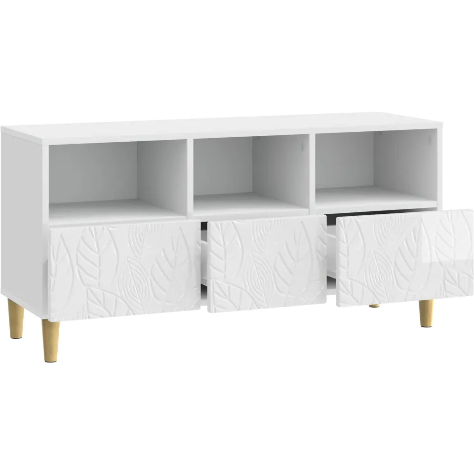 vidaXL TV-kast 102 x 34,5 x 50 cm Hoogglans Wit Bewerkt hout, foto 4