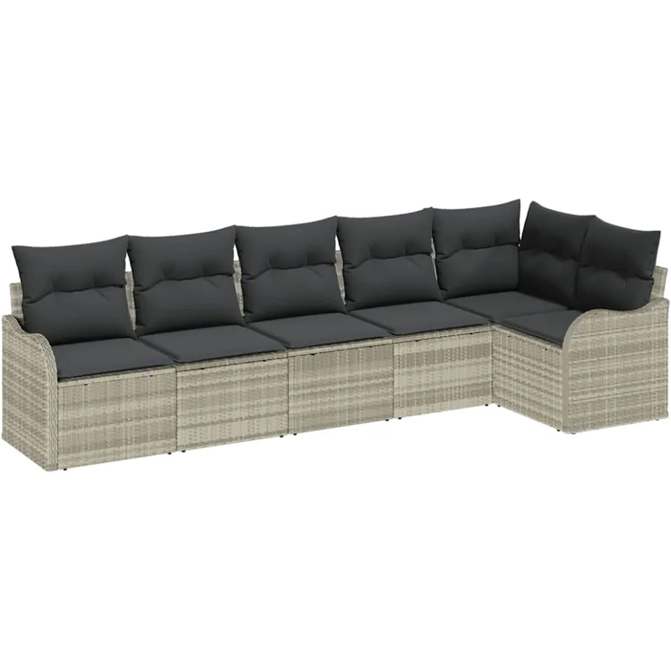 vidaXL Tuin Sofa Set Lichtgrijs poly rattan