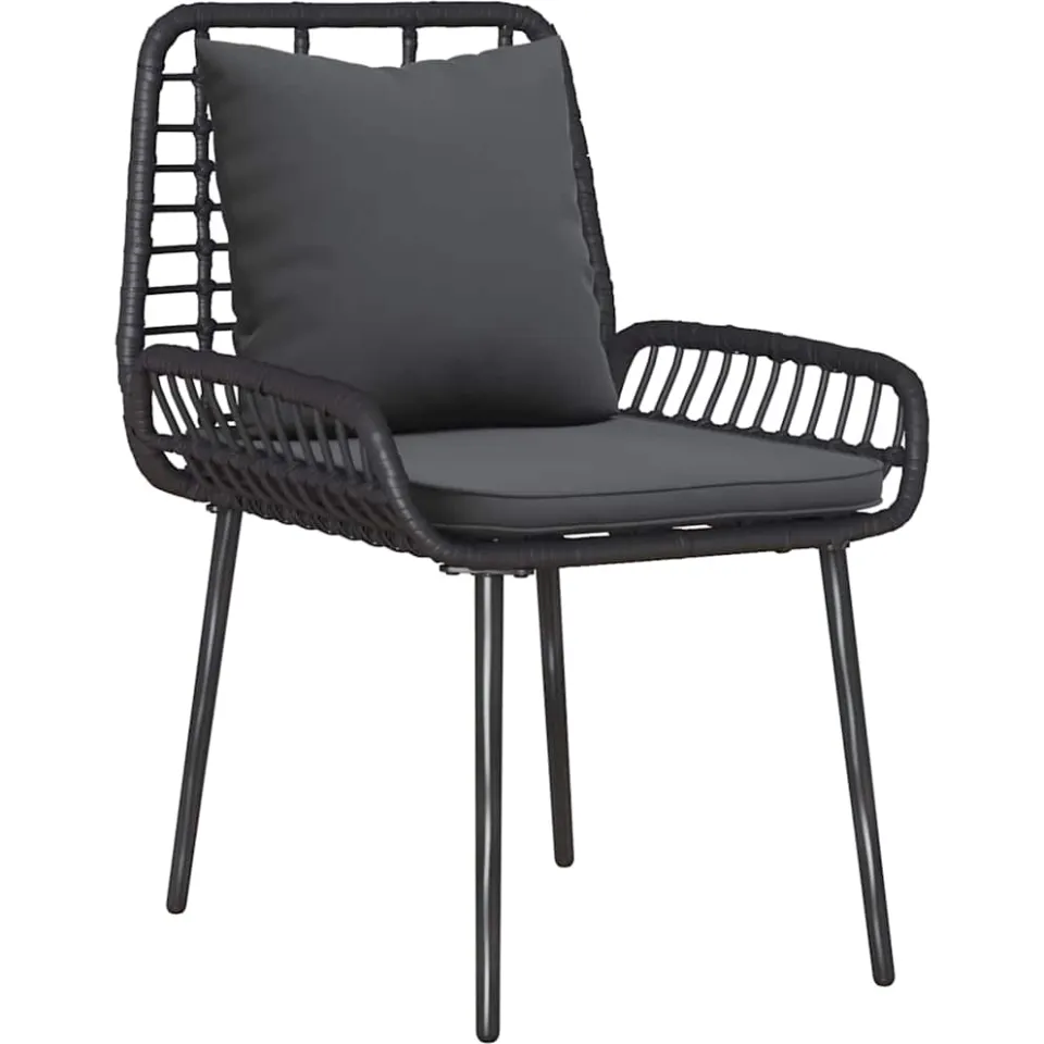 vidaXL Tuin eettafelset 3 st Zwart en Anthraciet poly rattan, foto 4