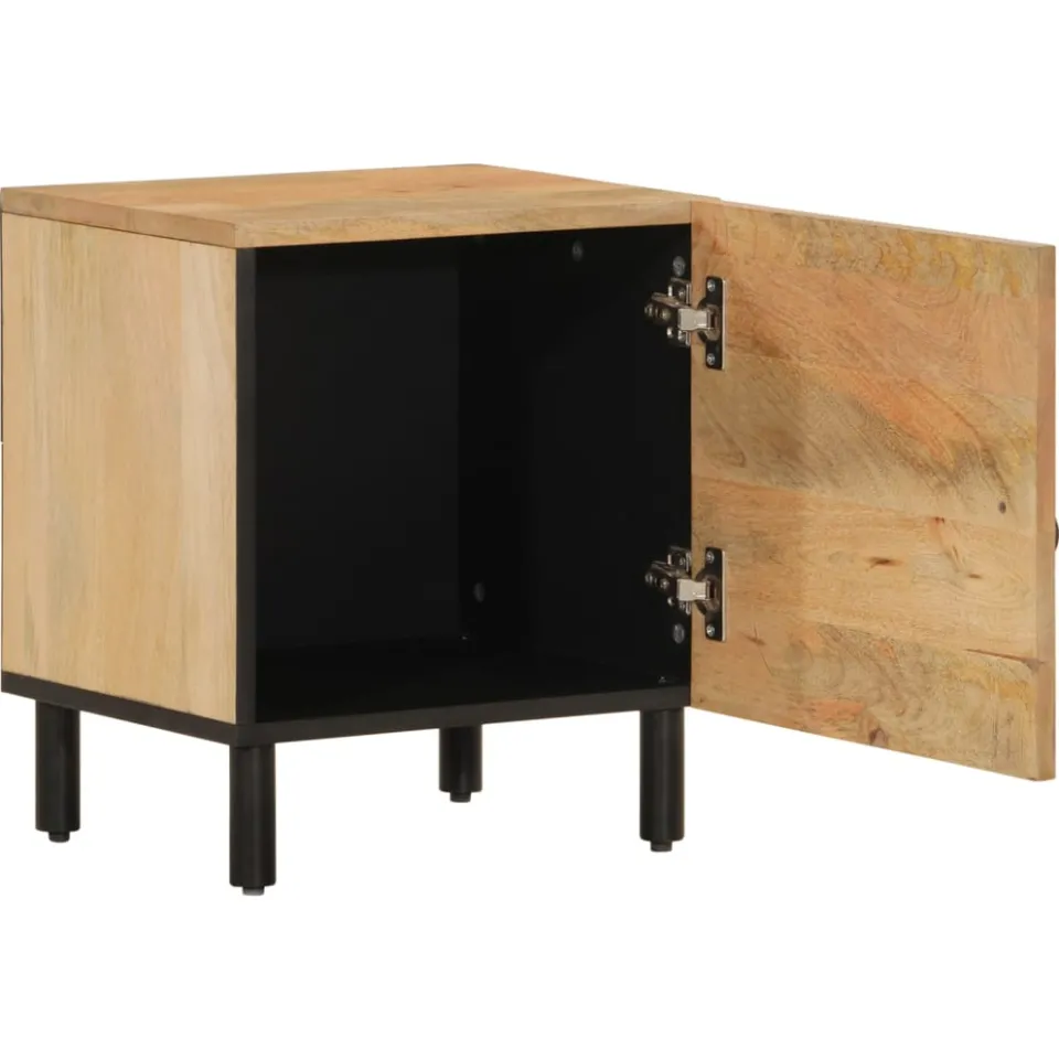 vidaXL Nachtkastjes 2 st 40x33x46 cm massief mangohout bruin, foto 4