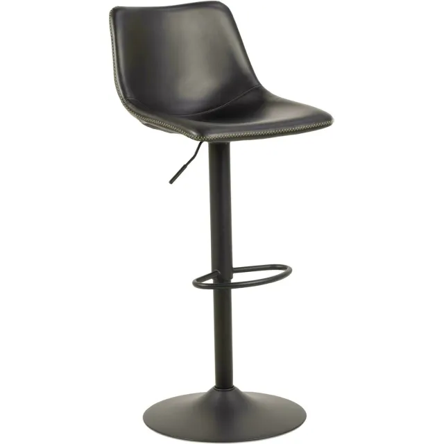 Actona Bendt Draaibare Barkruk 'Xanthe' PU, kleur Zwart (zithoogte 61-83cm)
