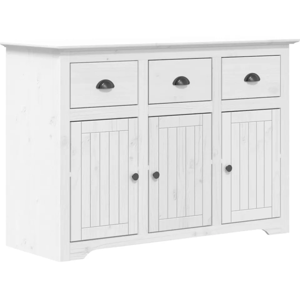vidaXL Dressoir BODO 115,5x44x80 cm massief grenenhout wit, foto 3