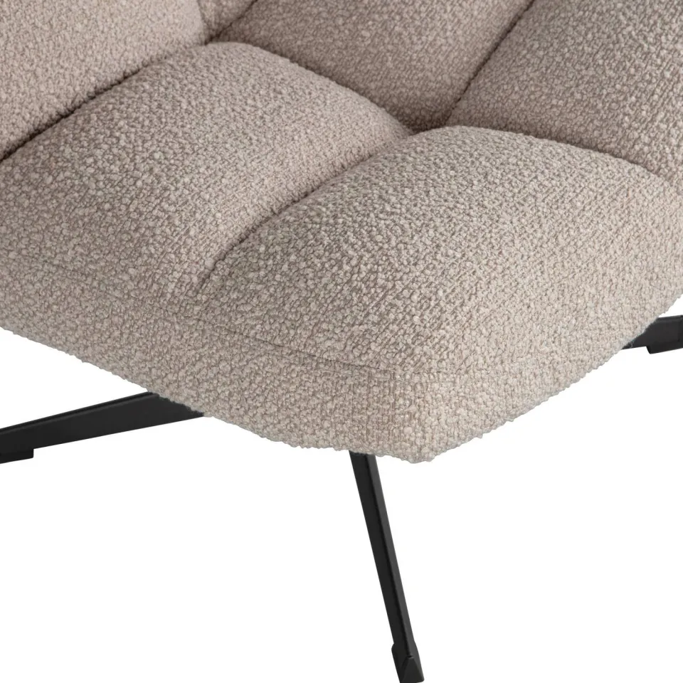 WOOOD Vinny Draaifauteuil - Bouclé - Zand - 80x75x75, foto 6