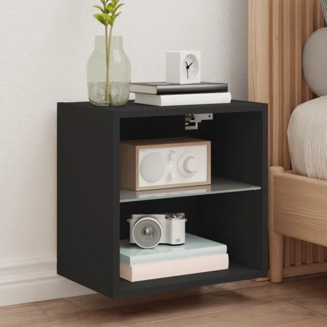 vidaXL LED Wand Bedside Kast 2 st Brown Oak Compact Bruin