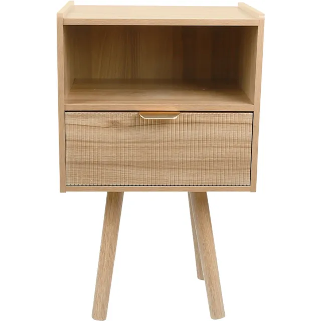 PIPIPOXER Nachtkastje met lades - Bijzettafels met Lade - 40 x 30 x 66 cm - voor Slaapkamer - Houtkleur