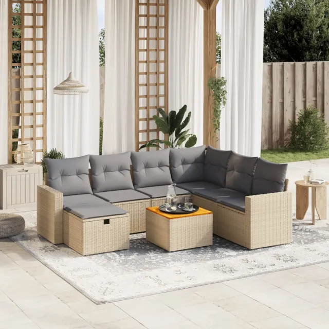 vidaXL Patio Sofa Set Mix Beige en Lichtgrijs, foto 2
