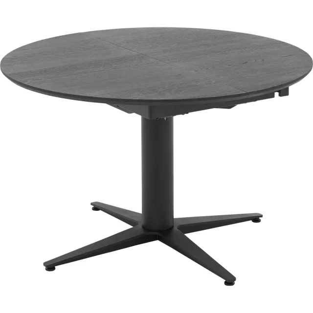 Goossens Uitschuifbare Eettafel Sef - 120 x 76 x 120 - eiken - bruin - rond eiken gelakt gerookt eiken