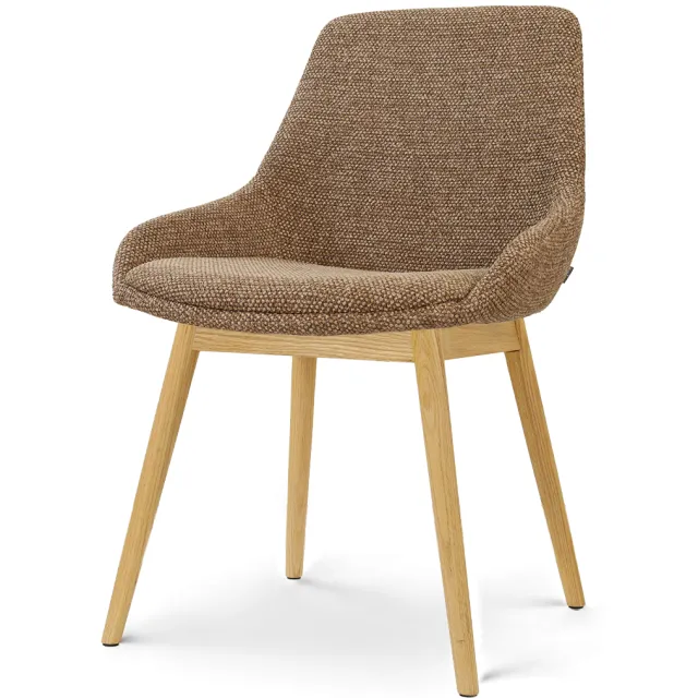Nolon Nio-Isa eetkamerstoel bruin blend - houten onderstel