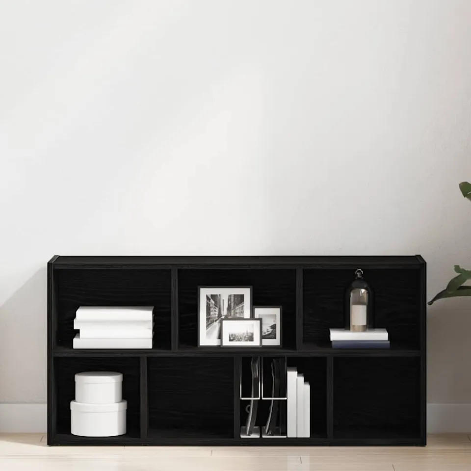 vidaXL Boekenkast 50x25x104 cm bewerkt hout zwart eikenkleurig, foto 3