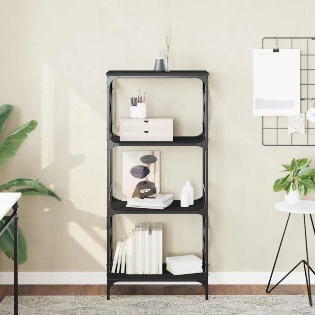 vidaXL Boekenkast 4-laags 59x35x132 cm bewerkt hout zwart, foto 2