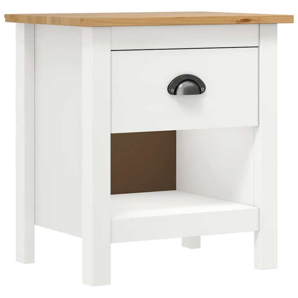 vidaXL Nachtkastjes 2 st Hill Range 46x35x49,5 cm massief grenenhout Wit