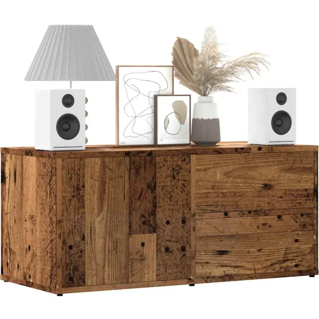 vidaXL Tv-meubel 80x34x35,5 cm bewerkt hout oud houtkleurig Bruin