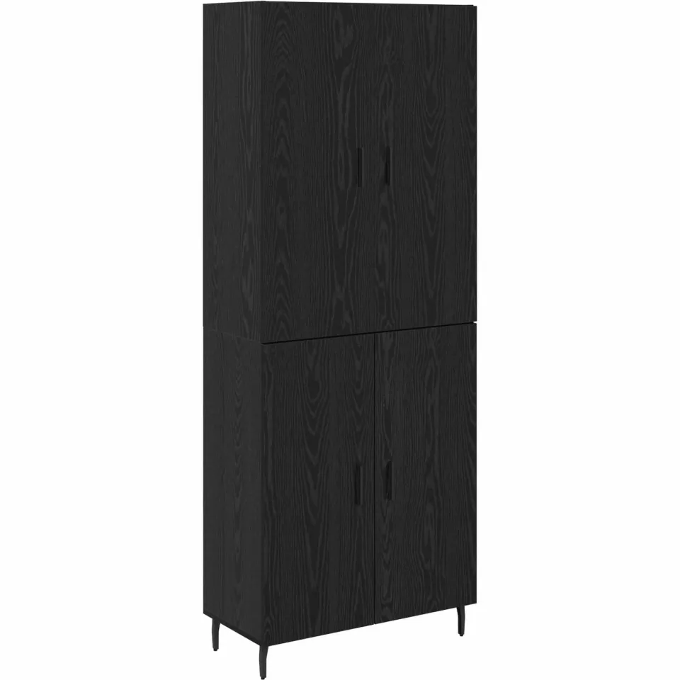vidaXL Hoge kast 2 st Zwart eiken 69,5 x 34 x 180 cm Bewerkt hout, foto 3