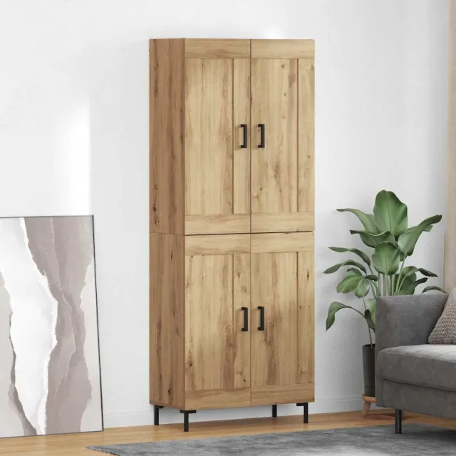 vidaXL Hoge kast 2 st Artisan Eiken 69,5 x 34 x 180 cm Bewerkt hout, foto 2