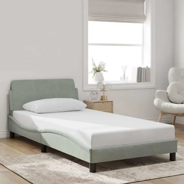 vidaXL Bedframe "Dover" fluweel lichtgrijs 100x203 cm