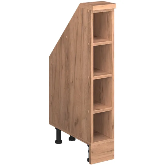 Vicco R-Line Keukenkast voor schuine wand – 15 cm met 4 compartimenten Krachtige eik goud Goudkleurig Eiken/Goudkleurig Eiken