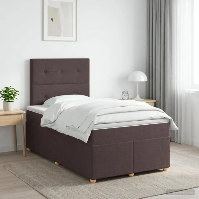 vidaXL Boxspringbed met matras Donkerbruin 120 x 200 cm Stof