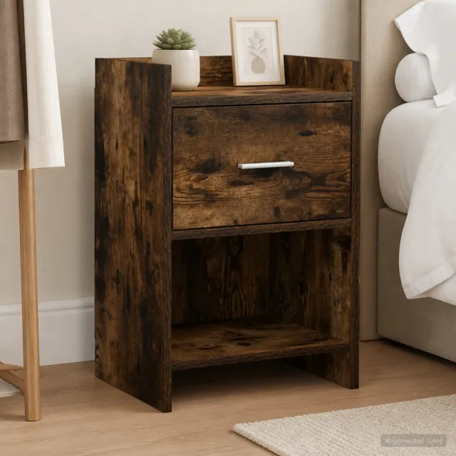 vidaXL Nachtkastjes Gerookt eiken 40 x 30 x 60 cm Bewerkt hout, foto 2