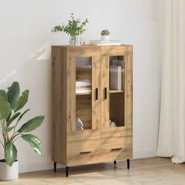 vidaXL Highboard CORONA Artisan Eiken 69,5 x 31 x 115 cm Bewerkt hout Bruin
