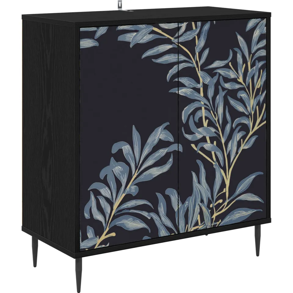 vidaXL Dressoir DOKKUM Zwart eiken 69 x 33 x 76 cm Bewerkt hout, foto 3