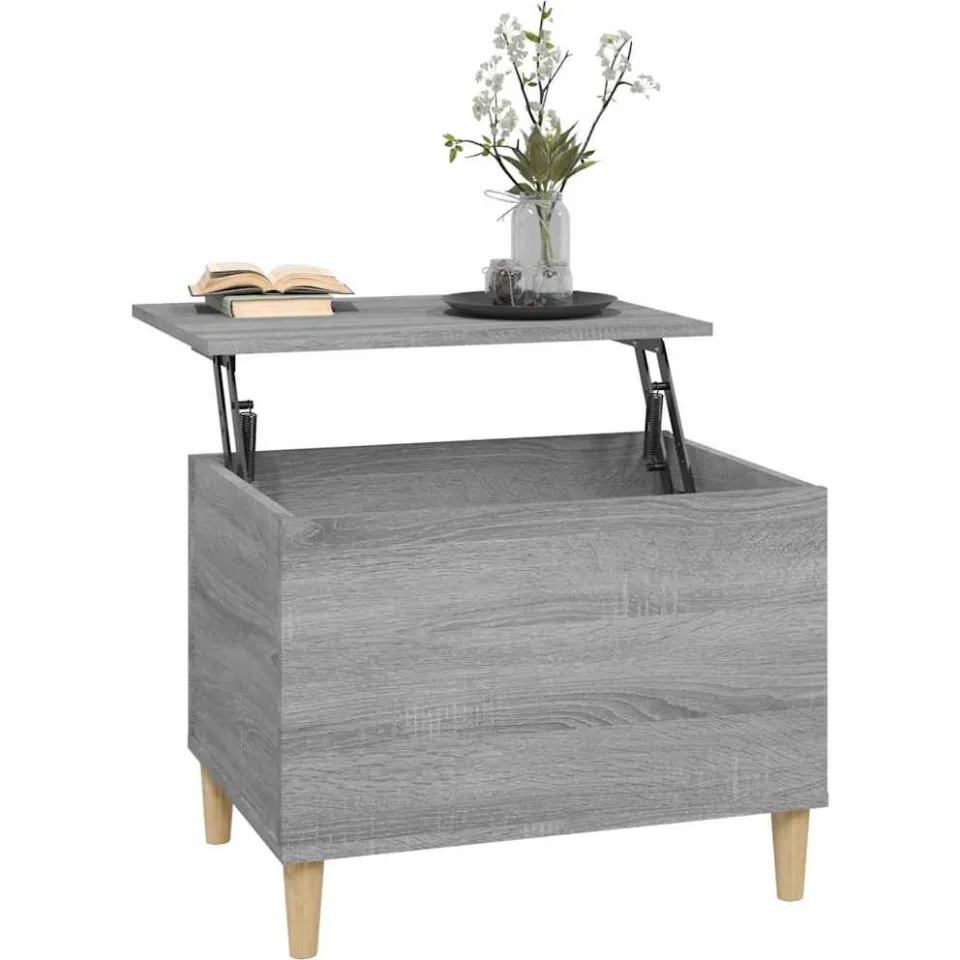 vidaXL Salontafel 60x44,5x45 cm bewerkt hout grijs sonoma eikenkleurig, foto 4