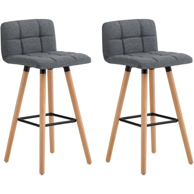 SoBuy FST50-DGX2 Barstoel - Grijze Vouwstoel met Houten Zitting Grijs