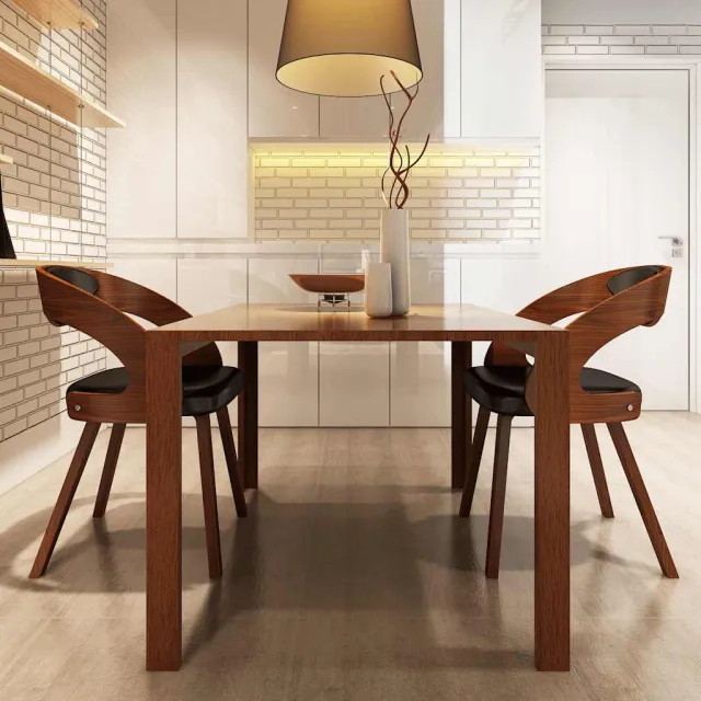 vidaXL Eetkamerstoelen 2 st kunstleer bruin, foto 2