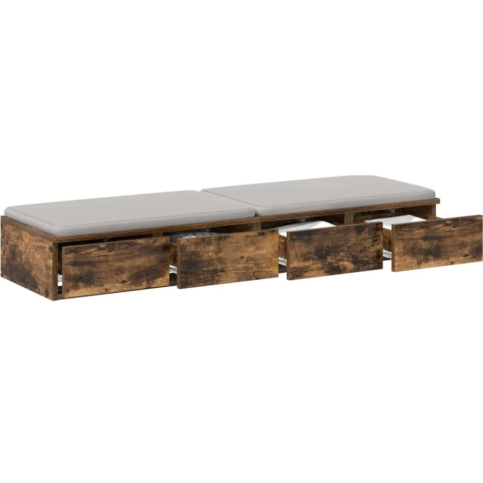 vidaXL Bedlades Gerookt eiken 120 x 36,5 x 16,5 cm Bewerkt hout Bruin